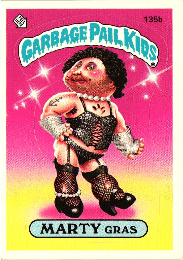 1986 Topps Garbage Pail Kids Sticker 135B Marty Gras NM