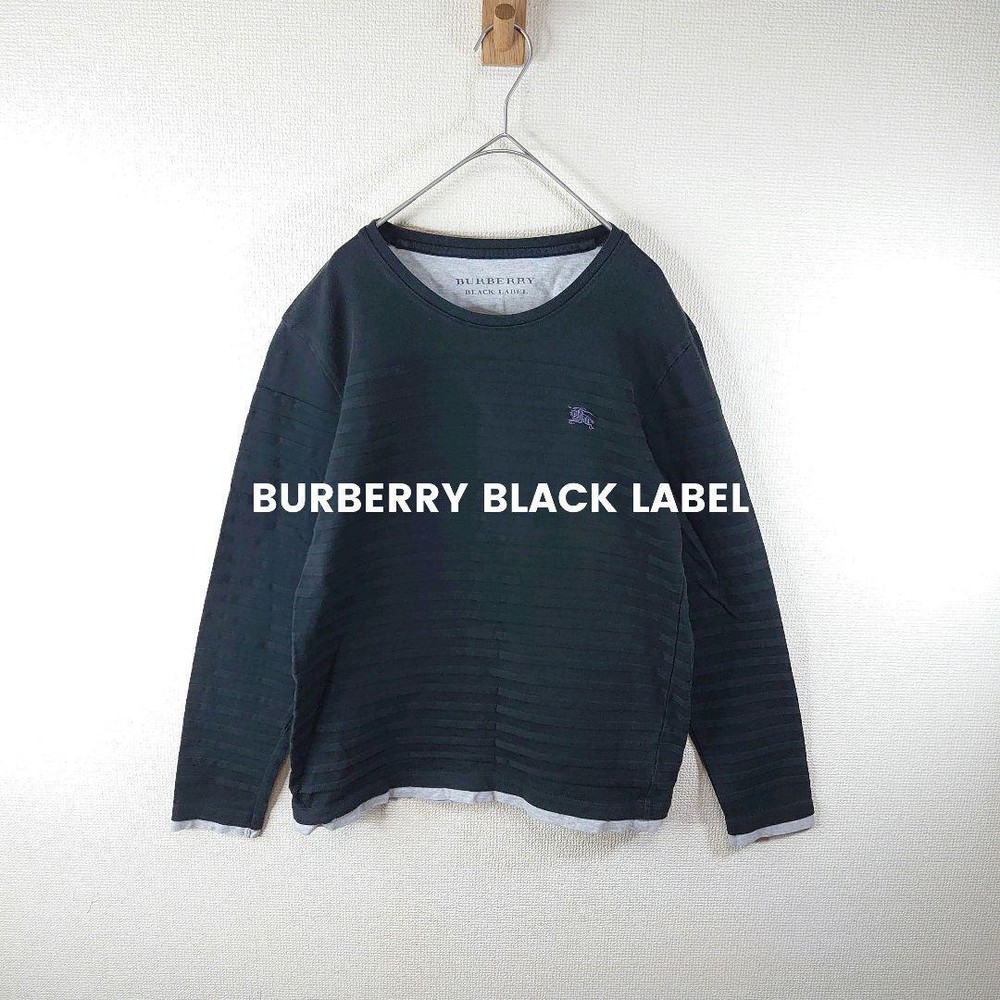 Burberry Black Label Cut Sew Long T-Shirt 2 M Black F/S from Japan