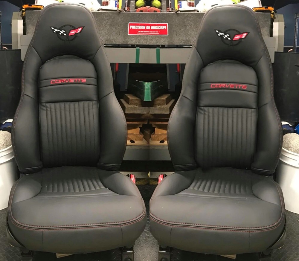 Christmas Sale Corvette C5 Sports Synthetic Leather Seat Covers Black 1997-2004-image
