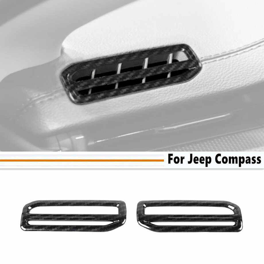 For 2022-2025 Jeep Compass Carbon Fiber Center Console Side Air Vent Outlet Trim