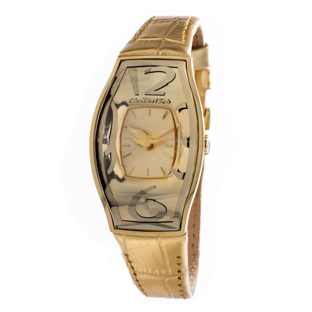 Chronotech Gold-Tone Leather Strap Watch for Men  