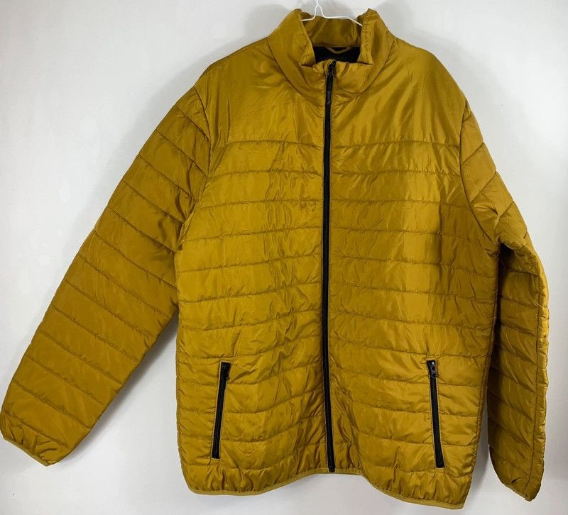 George Coat 2XL Mustard Yellow Lightweight Puffer Jacket Zip Up Wadded