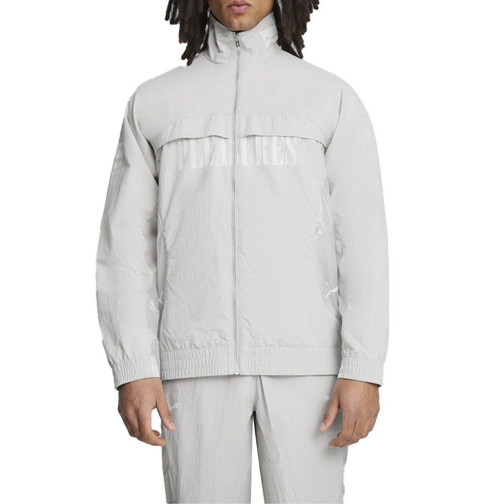 Puma X Pleasures Cellerator Track Jacket Mens Grey Athletic Outerwear