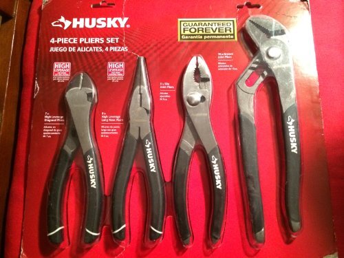 861461 4 Piece High Leverage Multi-Use Pliers Set with Diagonal, Long Nose, S...