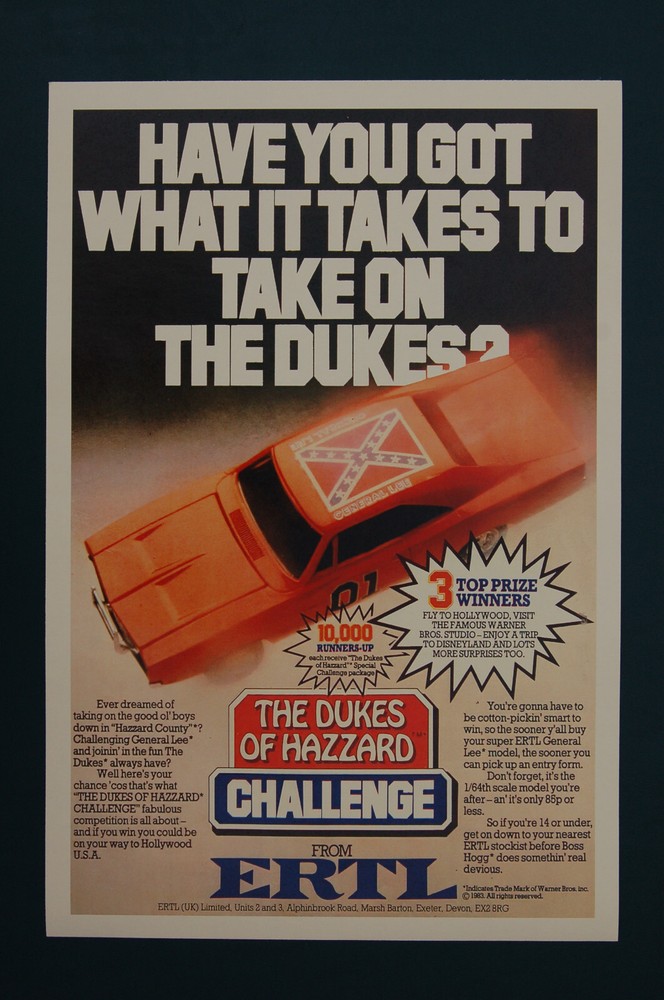 Dukes of Hazzard Challenge Toy advertisement promotional poster  #1