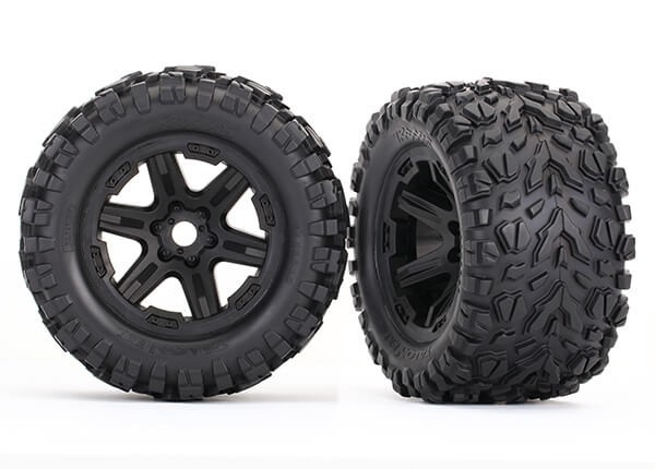 Traxxas 8672 Black Wheels with Talon Ext Tires for RC Cars