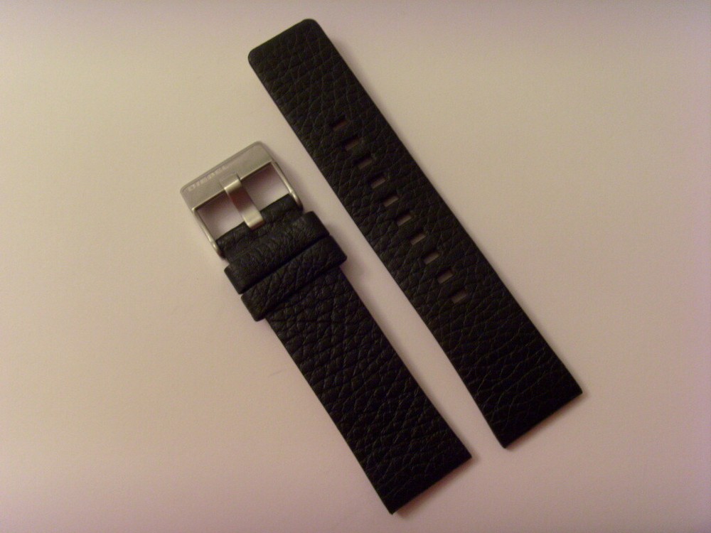 Diesel Original Replacement Leather Strap DZ4408 Watch Band Black Strap 24 mm