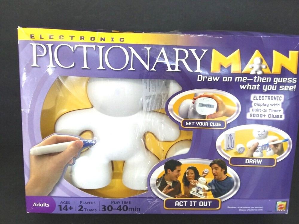 Mattel Electronic Game Pictionary Man Draw On Me And Guess What You See 14 & Up