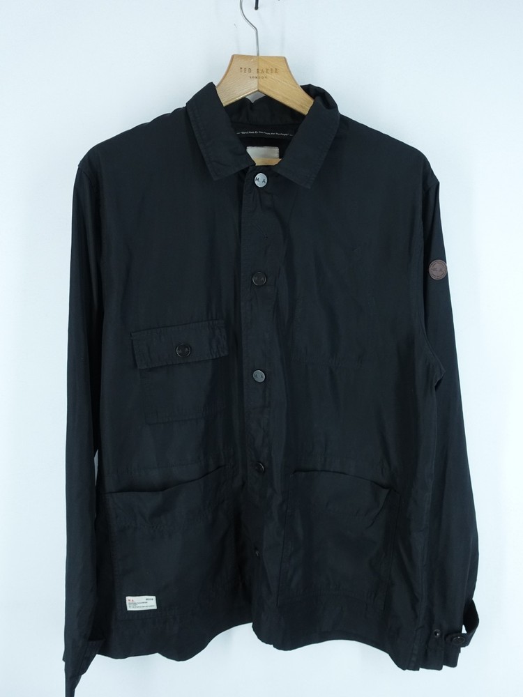 Marshall Artist Jacket Mens XL Black Overshirt Nylon Terraces Chore Oi Polloi