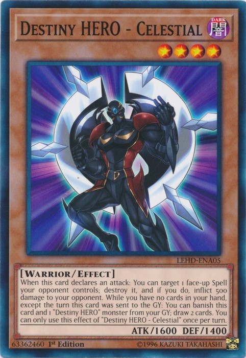 Destiny HERO Celestial LEHD-ENA05 Common 1st Edition Lightly Played Legendary Duelist