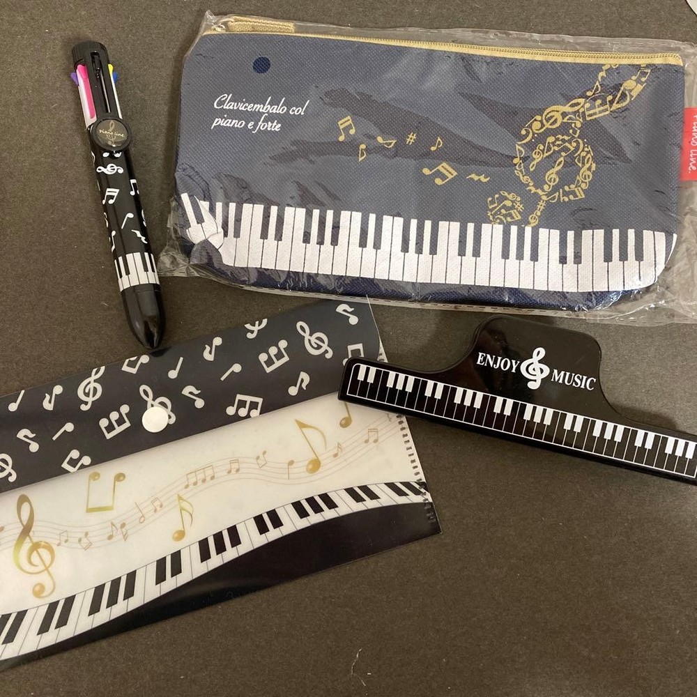 music piano stationery pencil case clip ticket holder #30aac2