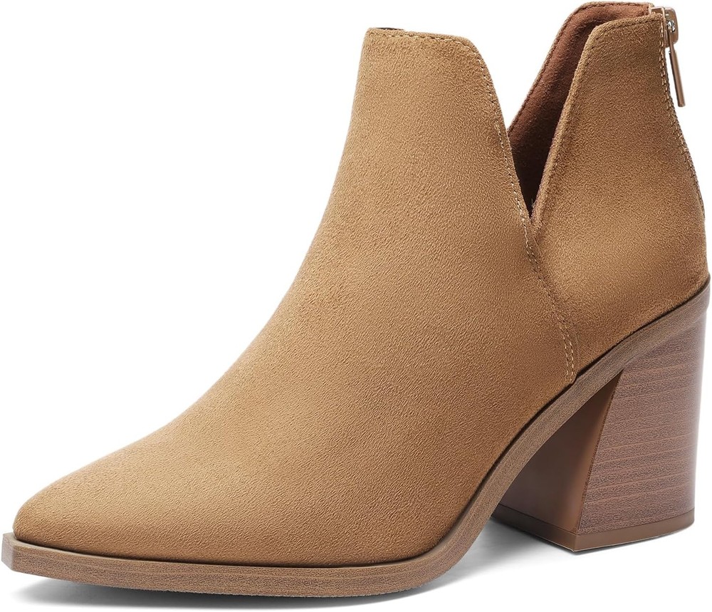 Dream Pairs Women’s Chunky Heel Pointed Toe Ankle Booties