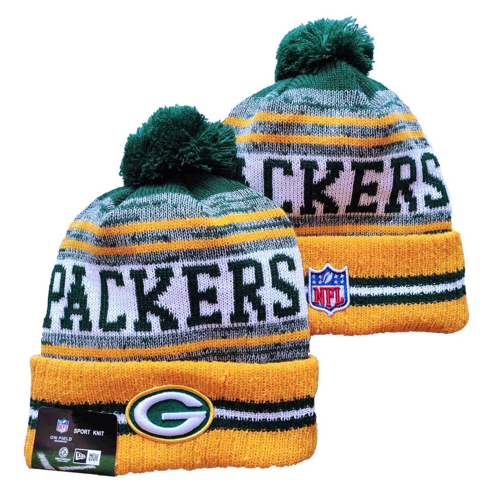 Green Bay Packers Unisex Adult Sports Knitted Cuffed Pom Beanie Cold Weather Hat