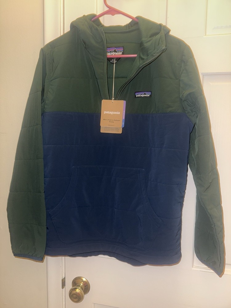 Patagonia Pack In Pullover Hoodie for Men - Small in Green & Blue