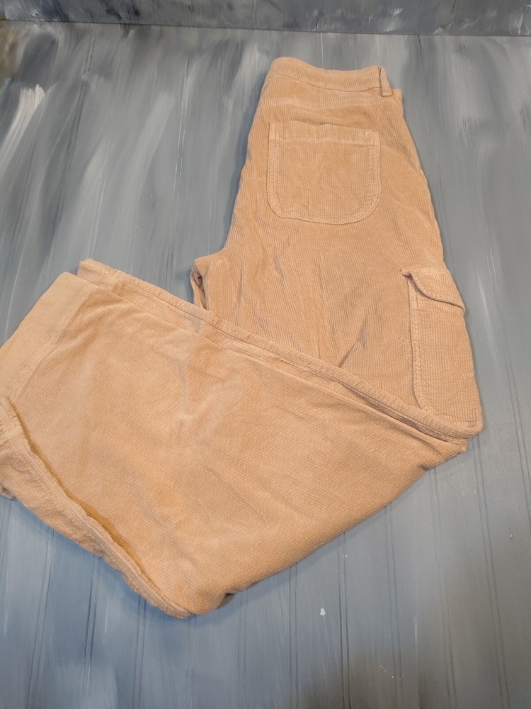 American Eagle Outfitters AEO Corduroy Khaki Pants Stretch Flare Cargo Womens 10