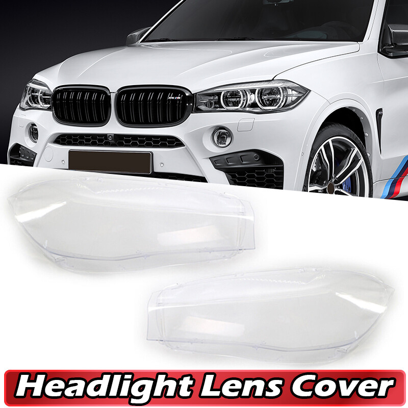 For BMW X5 F15 X6 F16 2014-2018 Left & Right Headlight Lens Headlamp Cover Clear