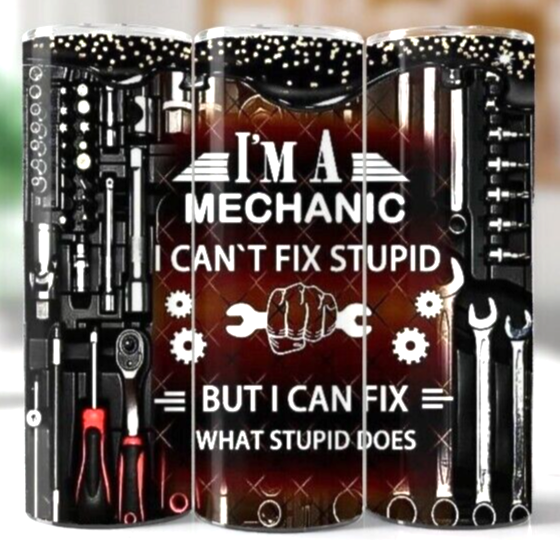 Mechanics 3 Tools Multicolor 20 oz Insulated Tumbler With Box Lid Straw New