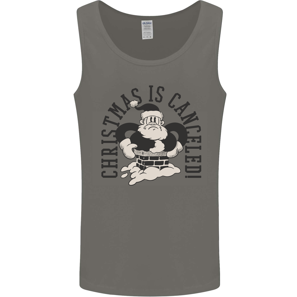 Christmas Is Cancelled Funny Bah Humbug Mens Vest Tank Top