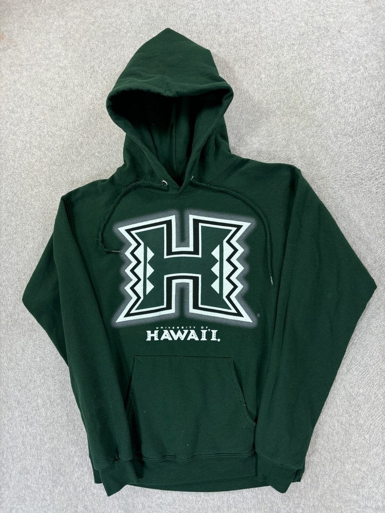 Hawaii Rainbow Warriors Campus Hoodie Sweatshirt (Men's Small) Green