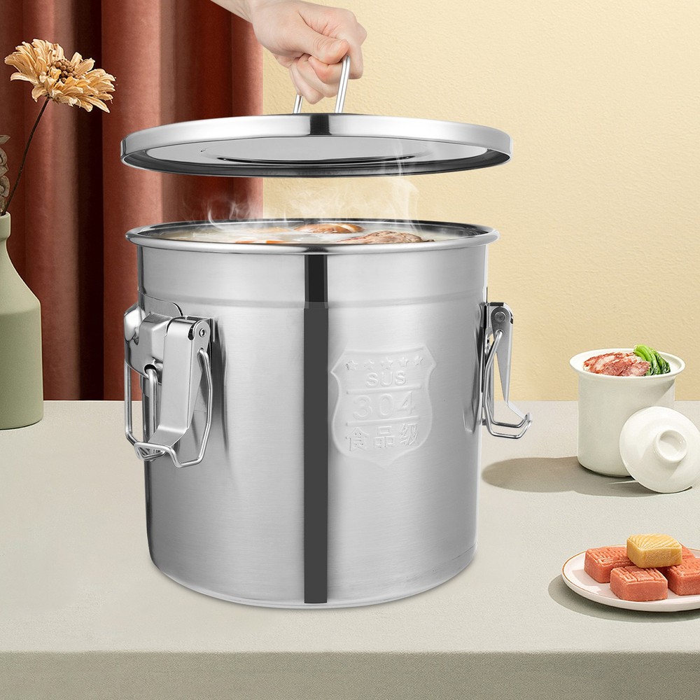 12L Stainless Steel Cereal Rice Storage Container Bucket Airtight Canister + Lid