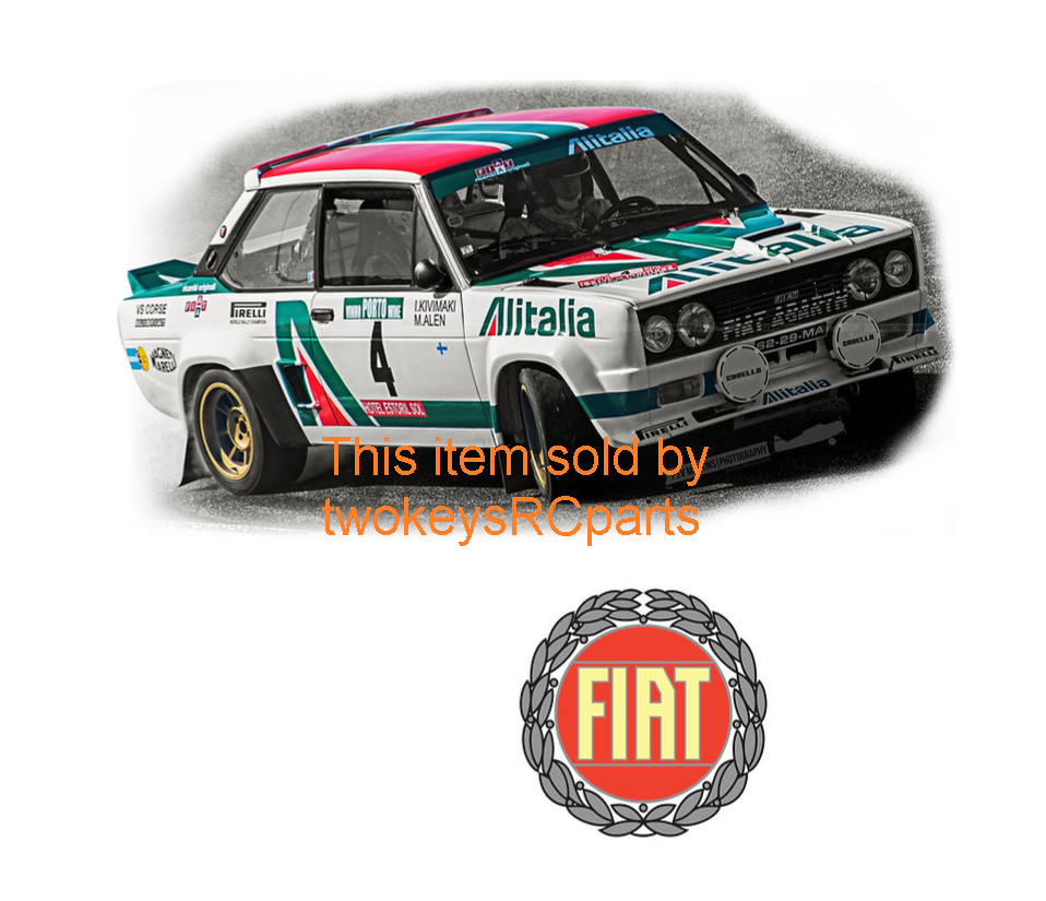 1:10 RC Clear Lexan Body Shell for Fiat 131 Rally with Alitalia Decals