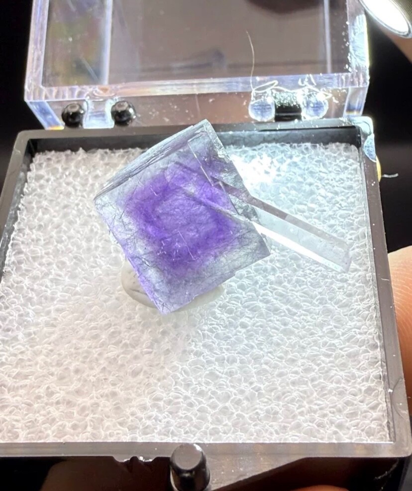 Natural Purple Fluorite Crystal Cluster with Unique Formations