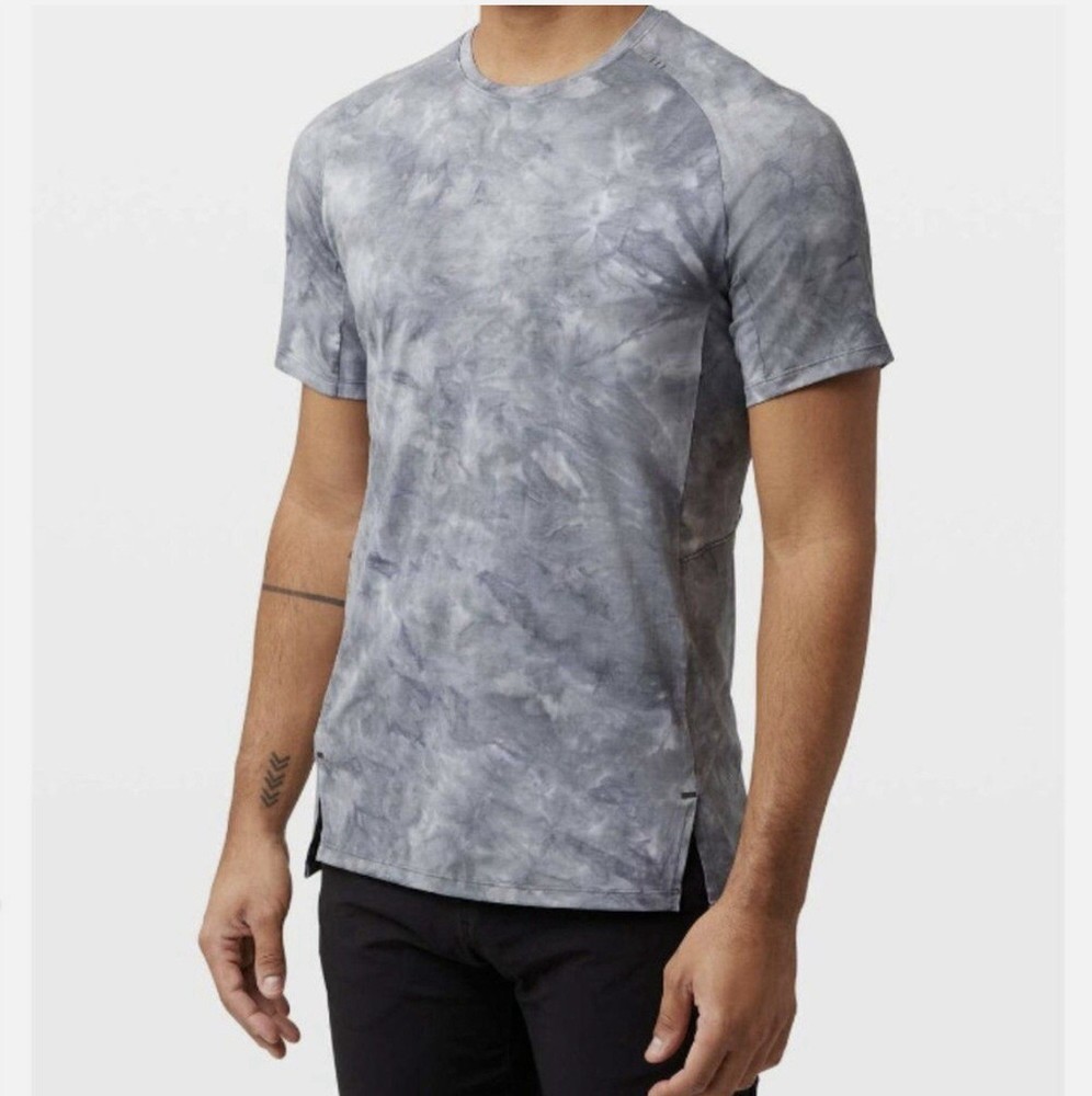 Lululemon Men’s Always Agile Diamond Dye Asphalt Grey Short Sleeve Size Large