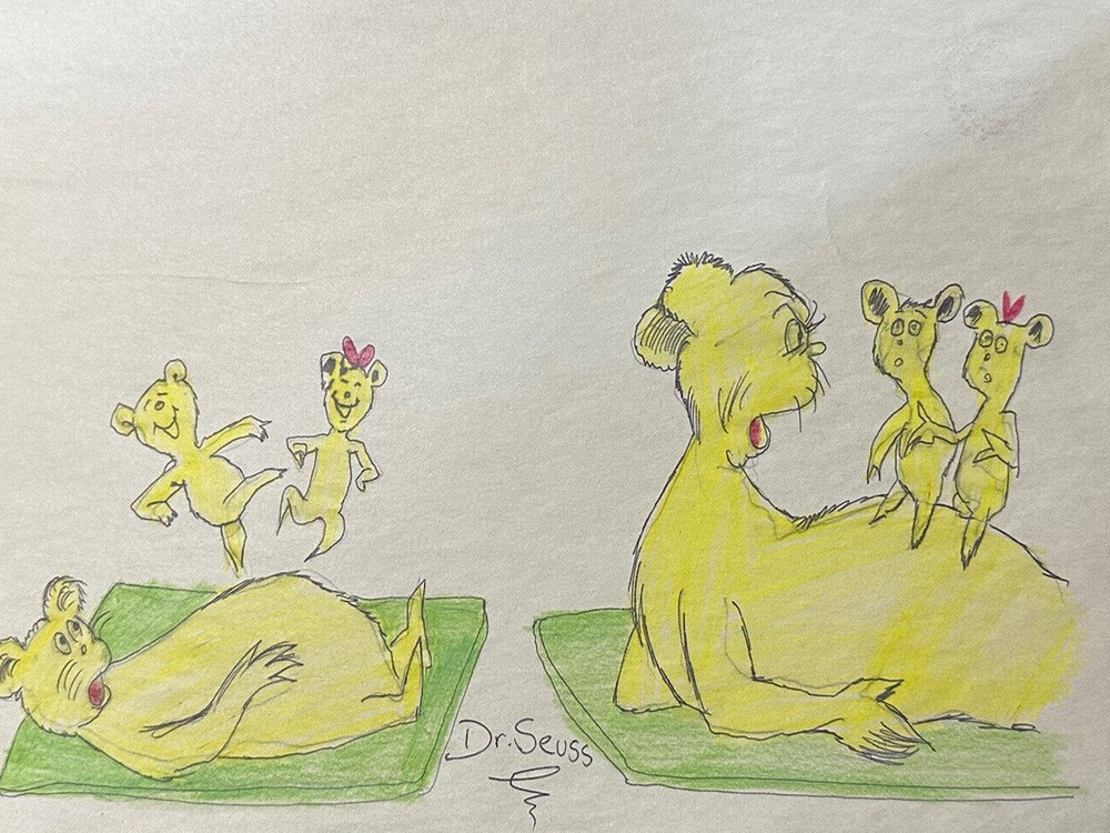 Dr. Seuss COA Art Drawing Painting Vintage Handmade Signed Original Paper