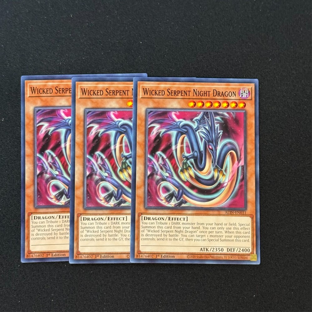3x Wicked Serpent Night Dragon ALIN-EN031 Alliance Insight Common Yugioh Card