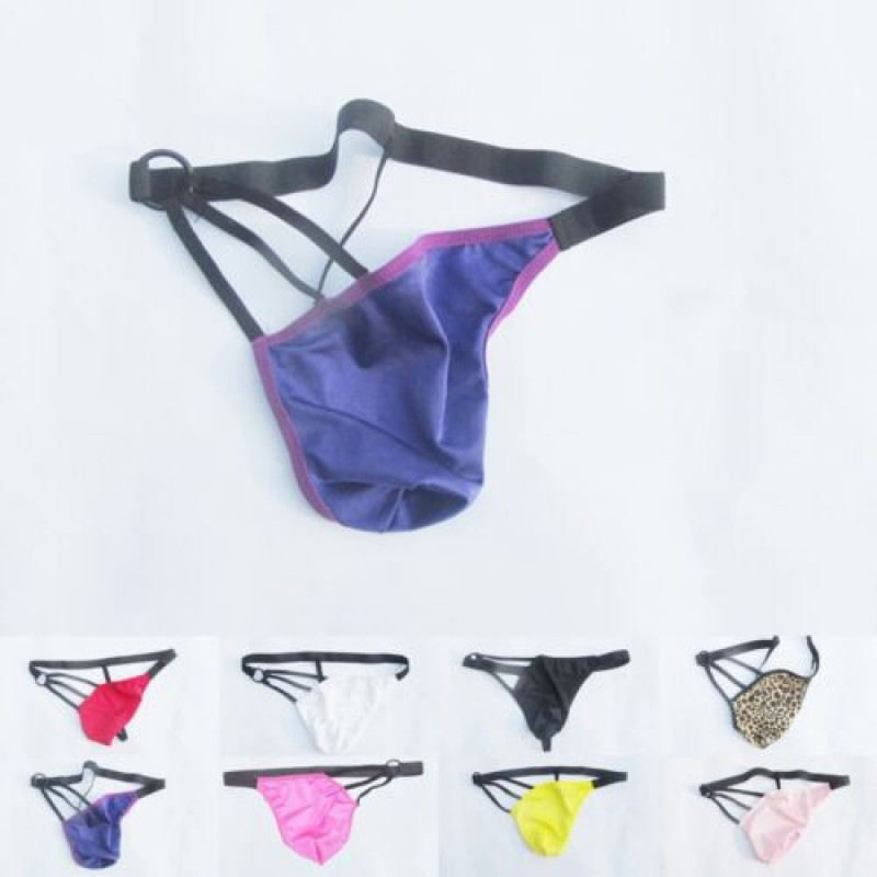 Women PU Thong Underwear Brief Low Pouch Sexy T-back Thong Underpants Waist