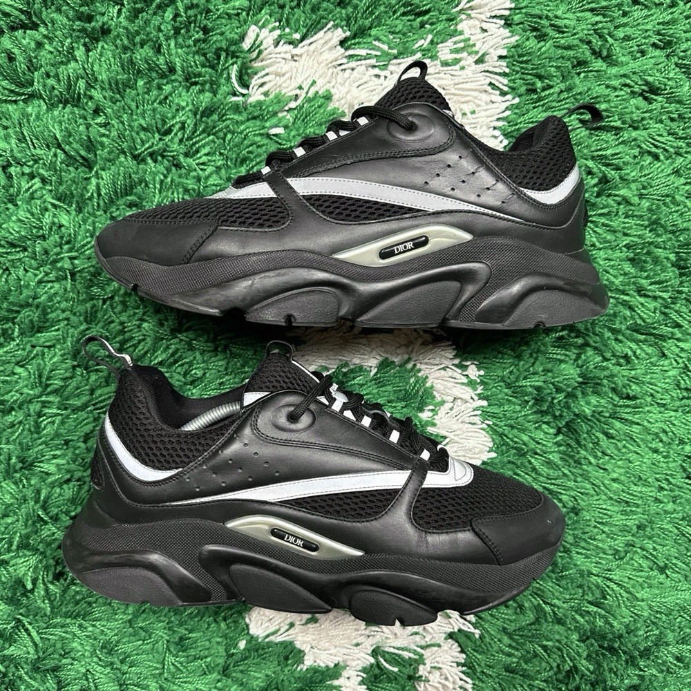 Dior B22 Black Silver Reflective Sneakers Size 13 Super Clean 46