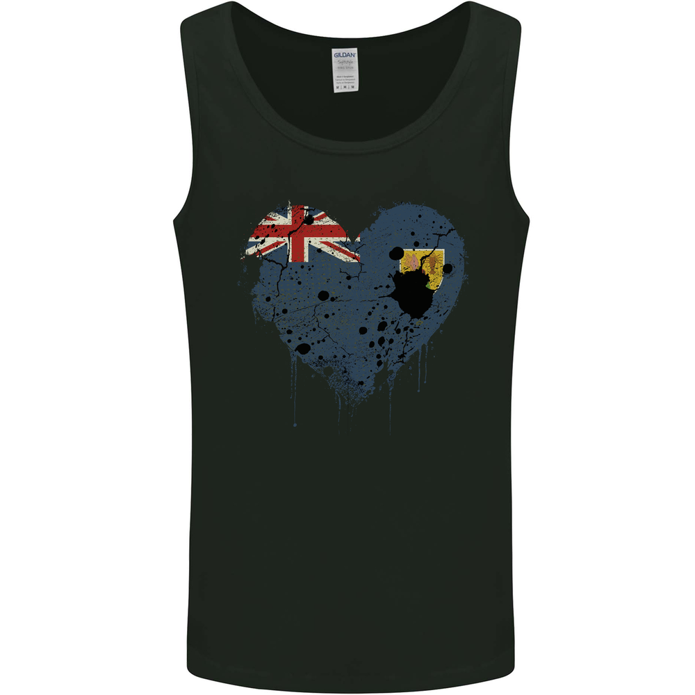 Love Flag Turks and Caicos Islands Football Mens Vest Tank Top
