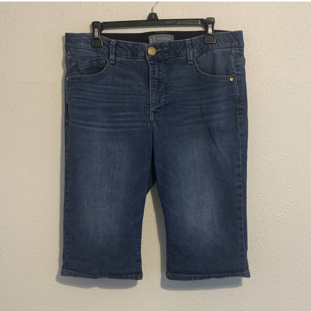Wit & Wisdom Women's Bermuda Denim Shorts Blue Size 12 Regular Button Pockets