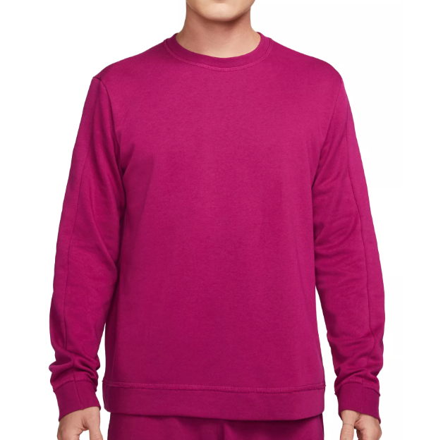 Nike Sweatshirt Mens Medium Dri FIT Therma French Terry Yoga Core Crew Berry Red