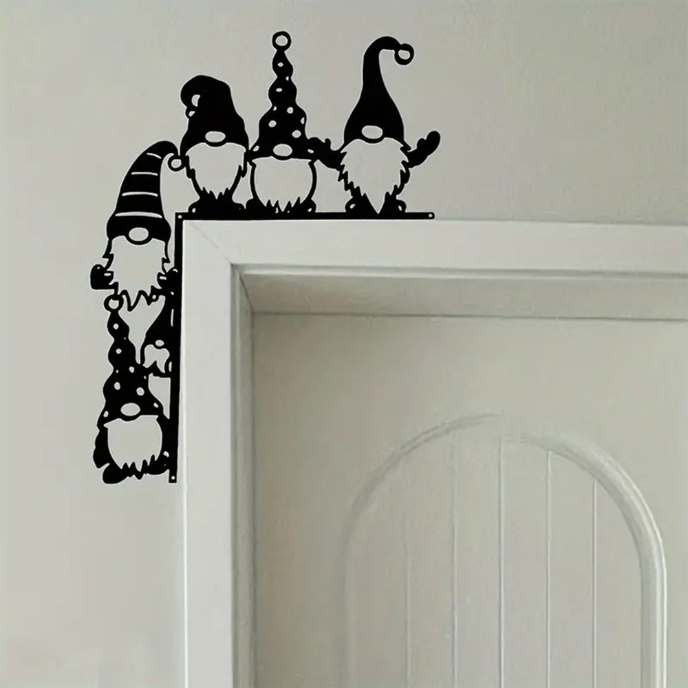 Gnome Door Frame Decoration Christmas Sign Art Iron Christmas Door Decor