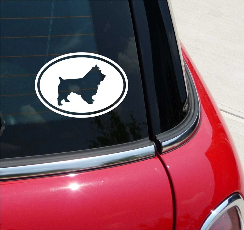Euro Australian Terrier Dog Graphic Decal Sticker Car Wall Oval NOT Two Colors