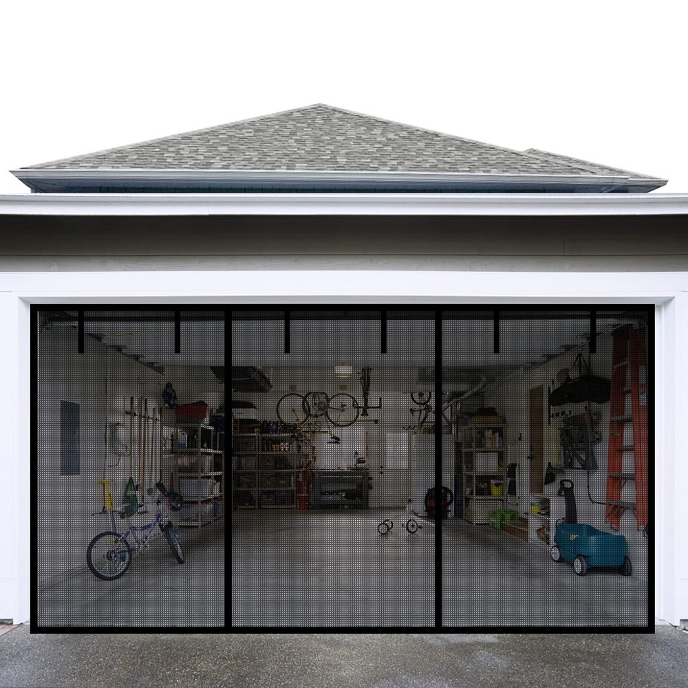 16x7ft Fiberglass Mesh Garage Door Screen for 2 Car Garage