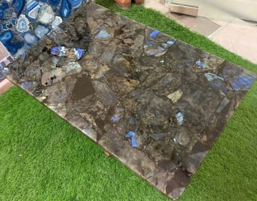 18x24 Labradorite Gemstone Coffee Table Top Slab for Home Decor