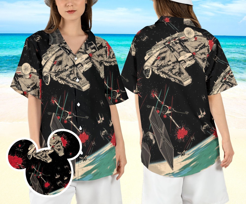 Star Wars Spaceships Battle Space Crafts 3D Hawaii Shirt US Size Best Pric
