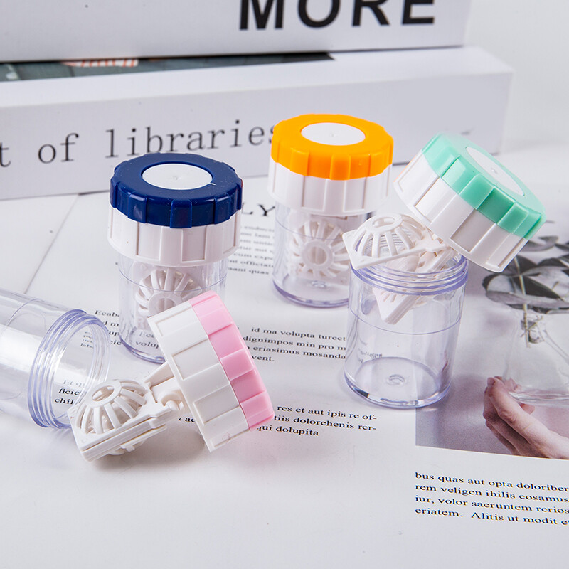 Contact Lens Cleaner Case Box Manual Rotation Type Storage Holder Cleaning T^a5