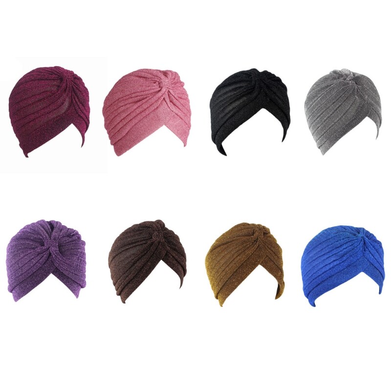 Sparkly Shiny Indian Turban Hijab for Women - Fashion Muslim Headwear