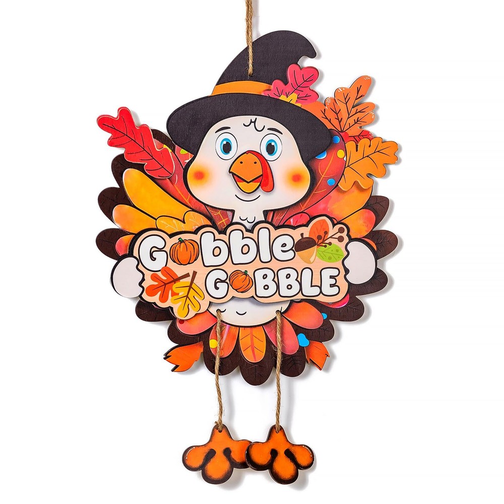 Thanksgiving Decorations Turkey for Door: 17inch Large Fall Wall Decor Gobble...