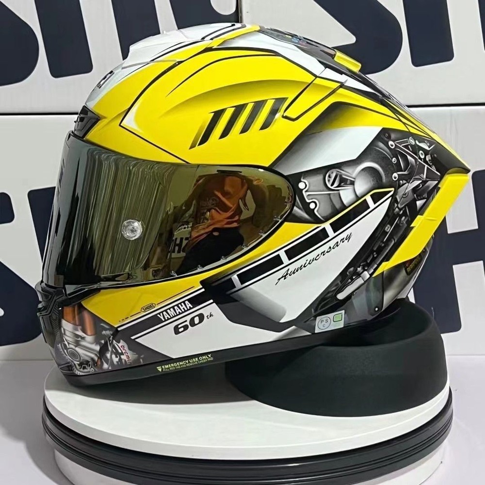 X14 Yamaha y1m yellow silver motorcycle helmet painted safety helmet motorcycle