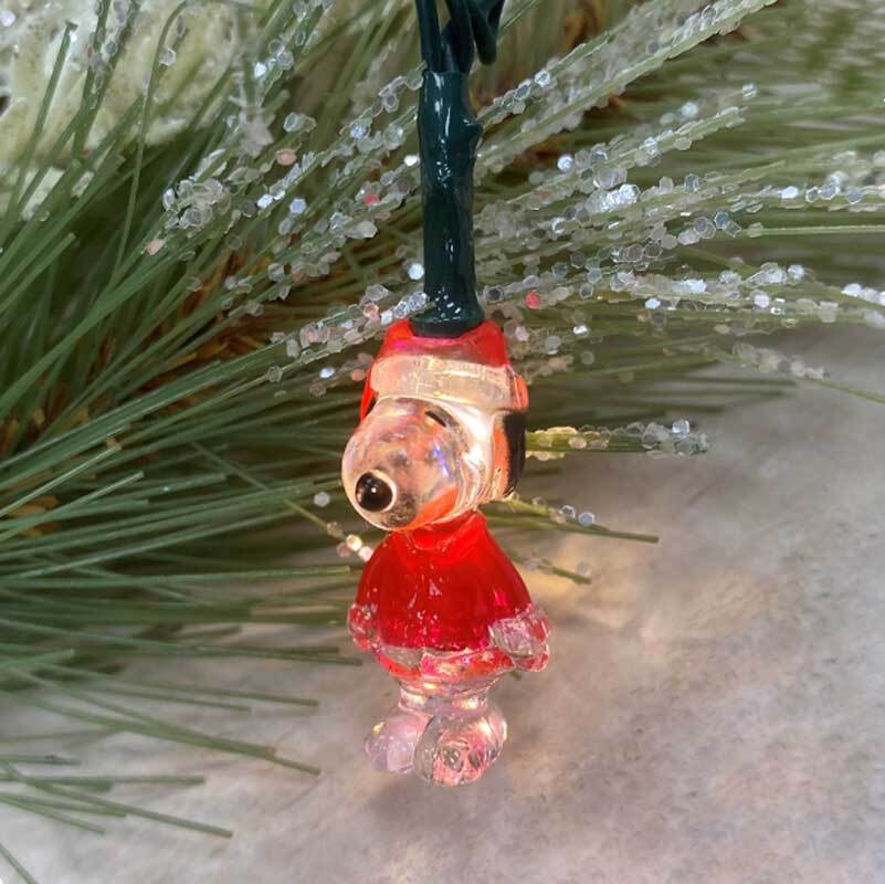 Peanuts Snoopy Christmas LED Light Set with 10 Bulbs for Festive Holiday Illumination