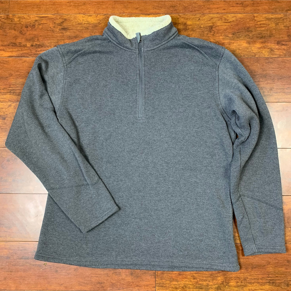Columbia Men’s Gray Quarter Zip Fleece Pullover Sherpa Lined Collar XL