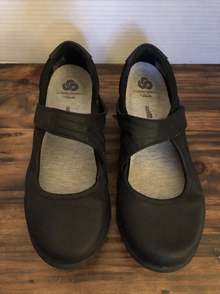 Clarks Shoes Womens 9 M Sillian Bella Mary Jane Black Hook & Loop Low 26121457