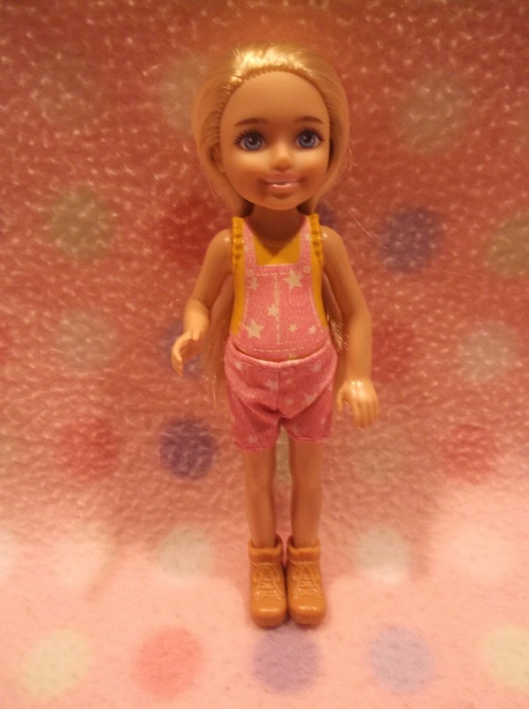 Barbie Club Chelsea Blonde Hair Doll in Jumper Short Outfit by Mattel