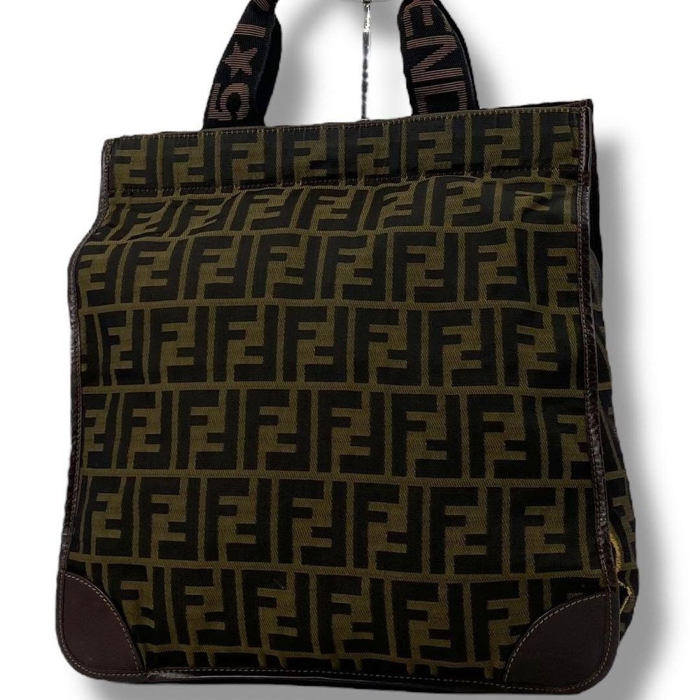 FENDI FF Zucca Canvas Tote Bag in Brown Authentic G06253641