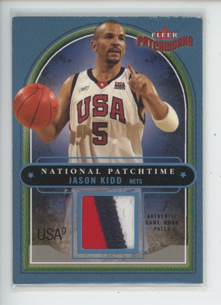 JASON KIDD JERSEY LOGO PATCH /75 2003-04 FLEER PATCHWORKS NATIONAL PATHTIME  USA