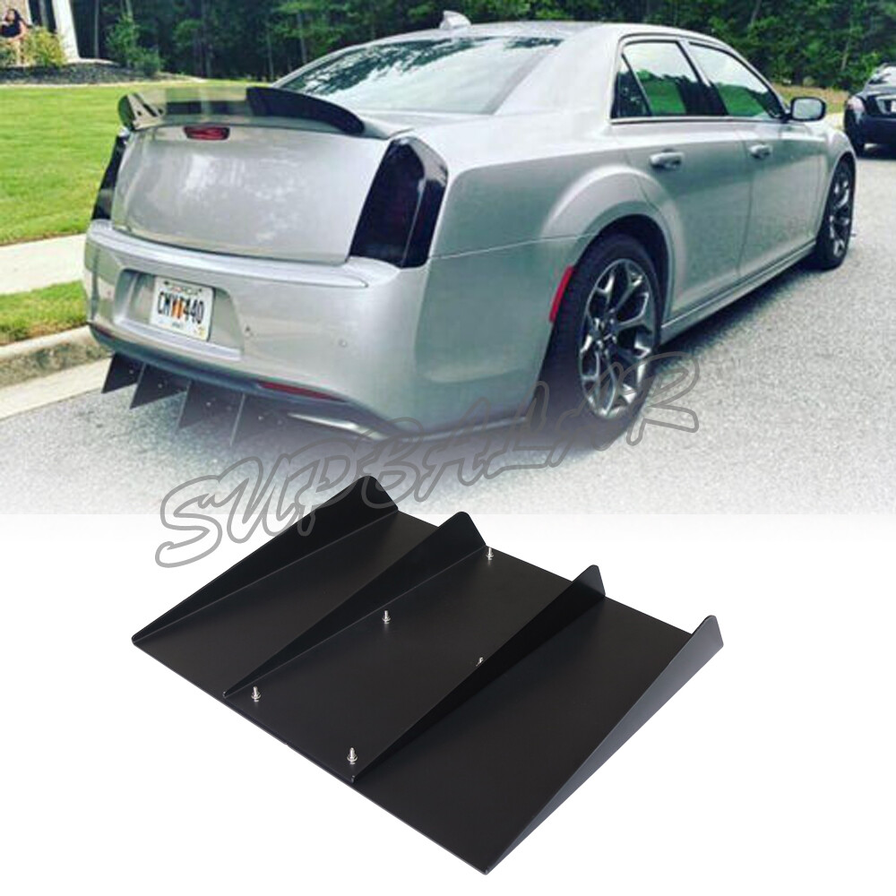 Universal 22x20in Car Bumper Lip Diffuser 4 Fins for Chrysler 300